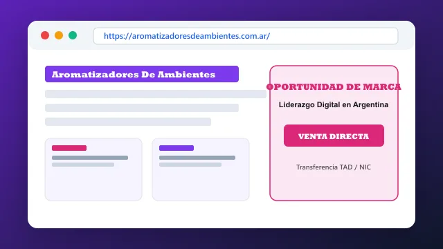 Modelo de aplicación comercial y proyectos digitales para aromatizadoresdeambientes.com.ar
